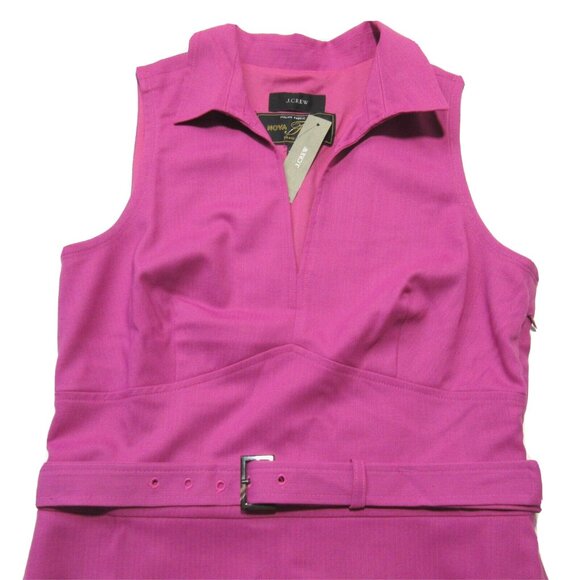 NWT J.Crew Collared Belted Sheath in Garden Dahlia Italian City Wool Dress 2T - Picture 5 of 8